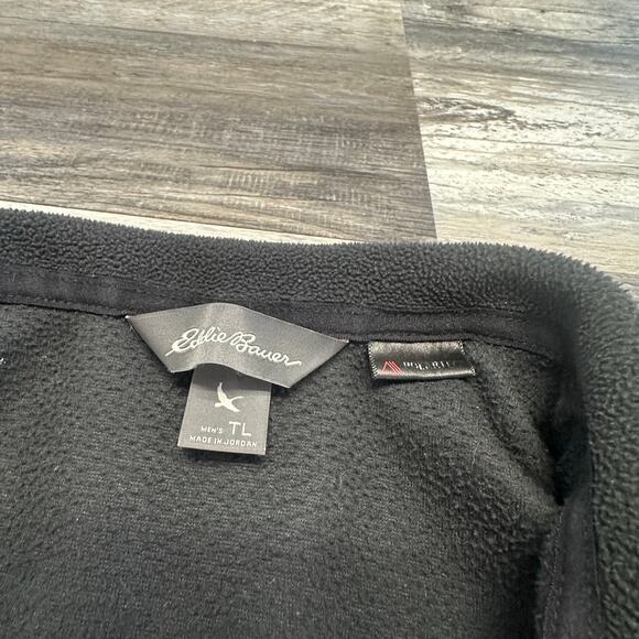 Eddie Bauer Black Mens LT Quarter Zip Polartec Fleece Pullover Sweatshirt Gorp - Picture 4 of 10